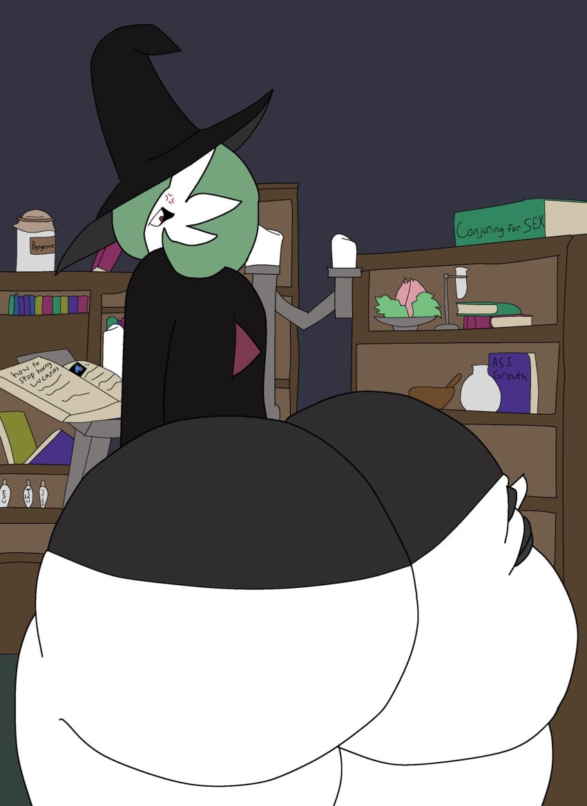 ass big_ass black_dress bluefightdog_(artist) bubble_butt dress female gardevoir huge_ass pokémon_(species) pokemon pokemon_(species) tagme thick_thighs vanessa_(zer0264) white_body witch_hat zer0264