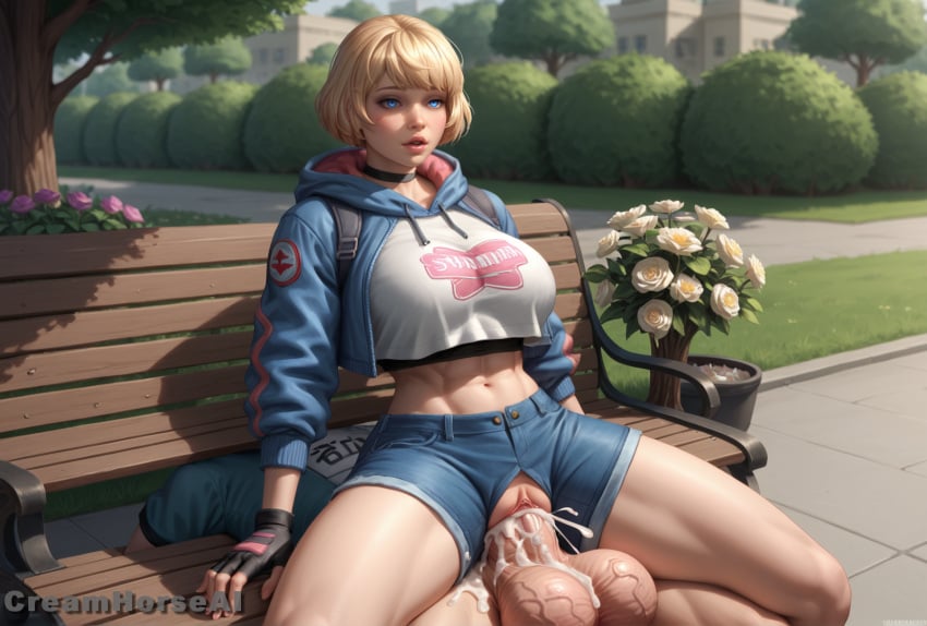 1girl1boy 1girls abs absurdly_large_cock ai_generated apex_legends big_ass big_balls big_breasts big_butt big_eyes big_penis blonde_hair blue_eyes blush choker cleavage cowgirl_position creamhorseai cum cum_in_pussy cum_inside cute cute_face deep_cleavage excessive_cum eyelashes female fingerless_gloves giant_penis gloves high_resolution highres hoodie horny huge_balls huge_breasts huge_cock hyper_balls jean_shorts jeans large_insertion male male/female mascara minishorts miniskirt muscular_male reverse_cowgirl_position riding_penis seductive seductive_eyes seductive_look short_hair testicles vaginal_penetration vaginal_penetration vaginal_sex video_game wattson_(apex_legends)