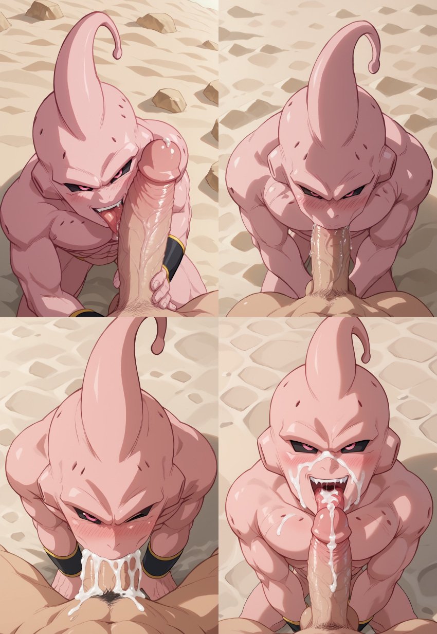 abs ai_generated anus ass balls bara biceps big_balls big_penis cum dragon_ball dragon_ball_z gay gay_sex ilovementits kid_buu male male_only muscular nipples pecs penis teasing thighs yaoi