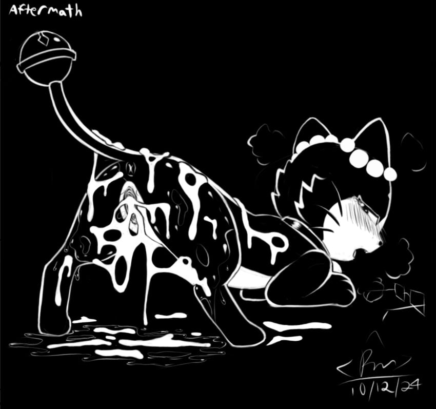 after_sex anus ass bell beta_pokemon_(species) beta_pokemon_games blush bodily_fluids cum cum_drip cum_in_pussy cum_inside cum_on_back cum_on_butt cum_on_ground cum_on_leg digital_media_(artwork) dripping english_text felid female female_feral feral fur genital_fluids genitals looking_at_viewer looking_back mammal nintendo open_mouth pokemon pokemon_(species) pokemon_gold_beta pussy rinrin_(pokemon_gold_beta) rymherdier rynring simple_background solo text vaginal_fluids