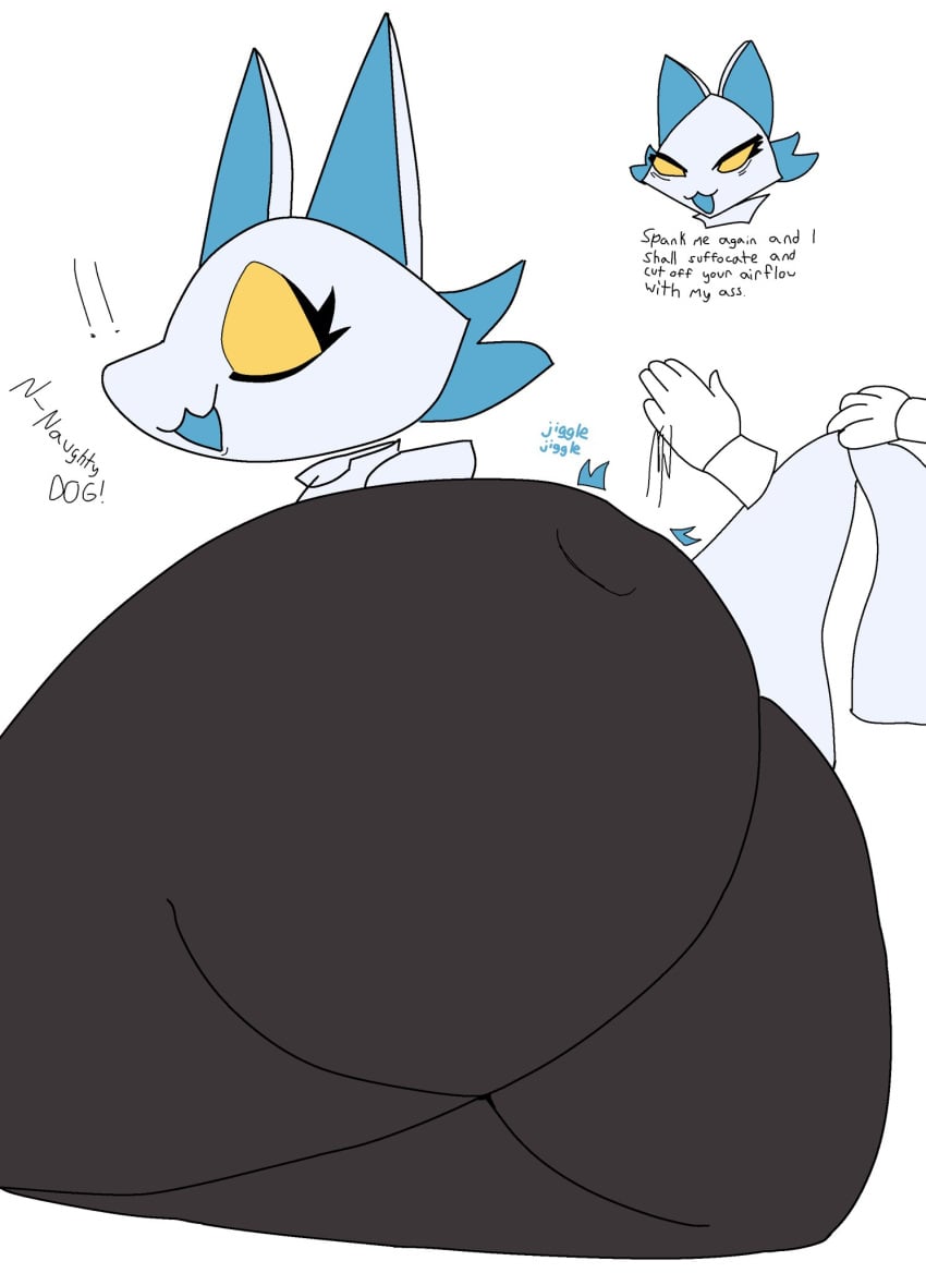 big_ass bluefightdog_(artist) bubble_butt deltarune female huge_ass tagme tasque_manager_(deltarune)