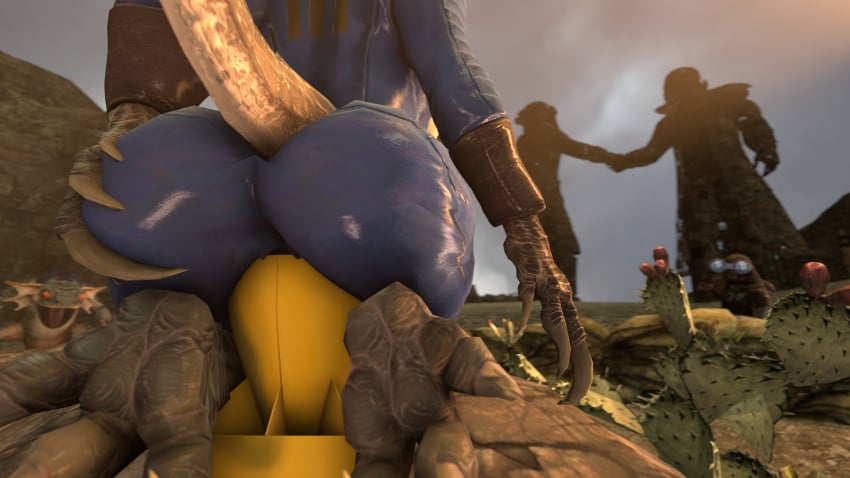 16:9 3d 4k absurd_res anal anal_sex anthro ass binoculars bomb butt_focus clothed clothed_sex clothing clothing_penetration deathclaw desert digital_media_(artwork) dildo dildo_sitting explosives fallout feet female foot_fetish furchev gecko_(fallout) group hand_on_butt hi_res huge_filesize improvised_dildo improvised_sex_toy masturbation microsoft monster ncr_ranger_(fallout) nuke object_in_ass object_insertion penetration scalie sex sex_toy solo source_filmmaker_(artwork) through_clothing tight_fit vault_suit widescreen