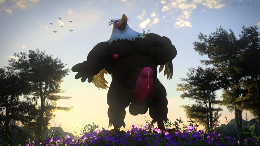 3d accipitrid accipitriform angry_birds anthro avian bald_eagle balls beak belly bird bodily_fluids brown_body digital_media_(artwork) eagle feathers feet flower genitals hi_res holding_flower holding_object looking_at_viewer male mighty_eagle musky_balls musky_penis nipples nude overweight overweight_male penetration penis plant rovio_entertainment sea_eagle sega singing sky smile solo source_filmmaker_(artwork) sunny tail tree white_body white_feathers wings