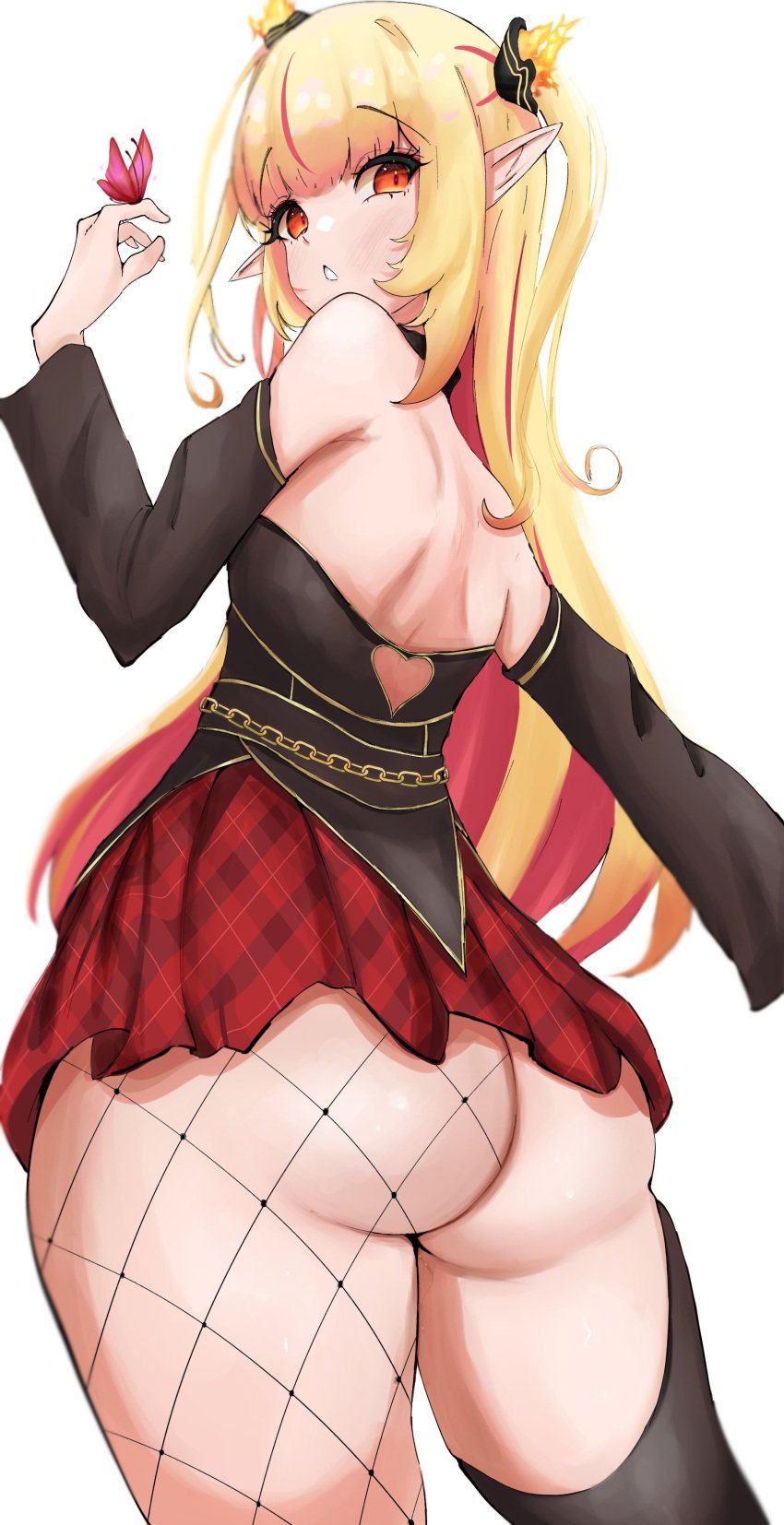 blonde_hair eternals_(idol_corp) female female_only hag idol-es idol_corp long_hair necromancer nude nude_female pointy_ears red_eyes ruby_runeheart small_breasts solo witch young