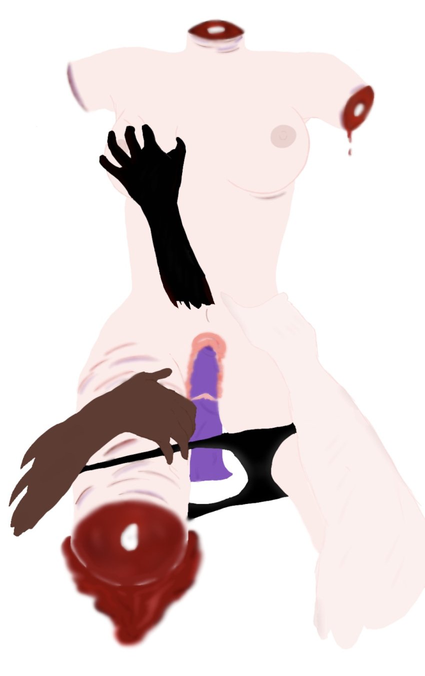 amputee bad_art badly_drawn black_underwear blood cuts decapitation dildo doll eroge gore guro multiple_males no_legs nugget panties_aside