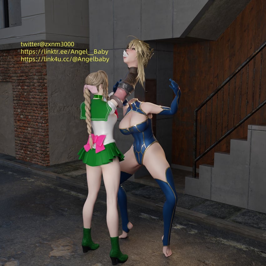 2girls 3d aerith_gainsborough all_the_way_through artist_name artoria_pendragon dark_penis detachable_head detached_head dullahan fate/stay_night fate_(series) final_fantasy final_fantasy_vii final_fantasy_vii_remake fisting holding_head horsecock more_at_source penis penis_neck text twitter_link twitter_username uncensored unusual_genitalia_placement unusual_penis_placement urethral_insertion what zxnm3000