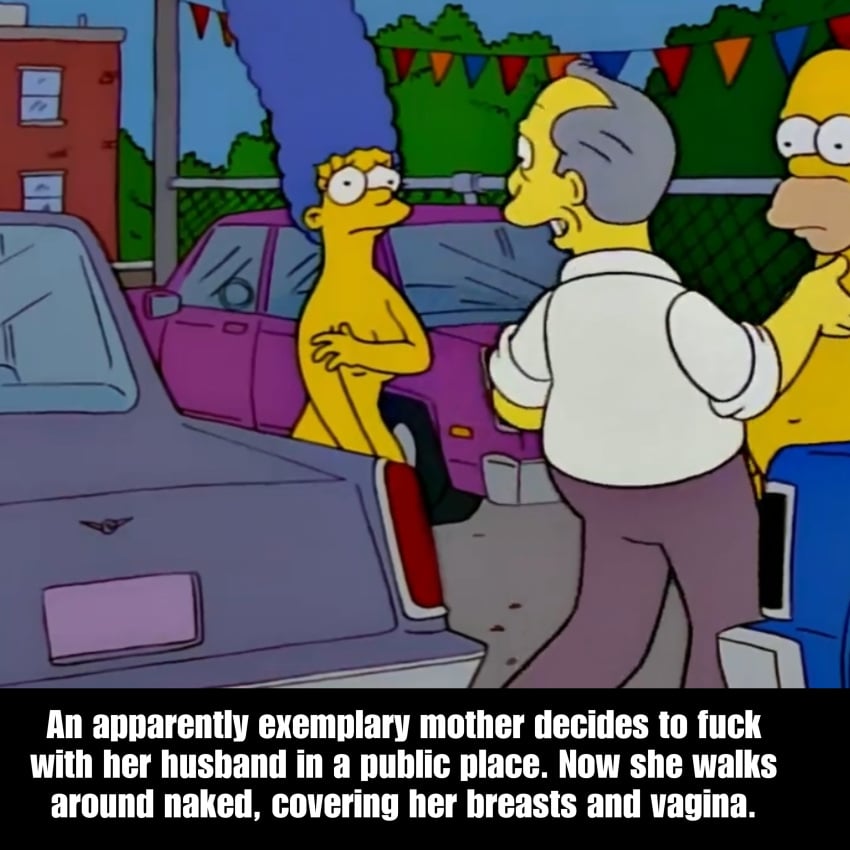 covering_breasts covering_pussy marge_simpson milf naked_female natural_born_kissers public_nudity the_simpsons vagina