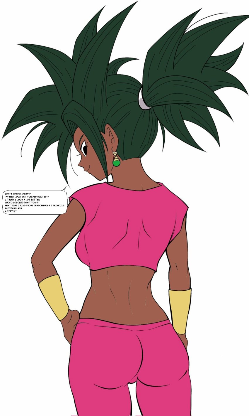 2girls 3girls alternate_skin_color artist_request ass ass_focus black_eyes black_hair blackwashed dark-skinned_female dark_skin dragon_ball dragon_ball_super earrings female female_only fusion kefla long_hair mature_female medium_hair multiple_girls pervert pervert_female potara_earrings potara_fusion smile universe_6 universe_6/universe_7 universe_6_girls