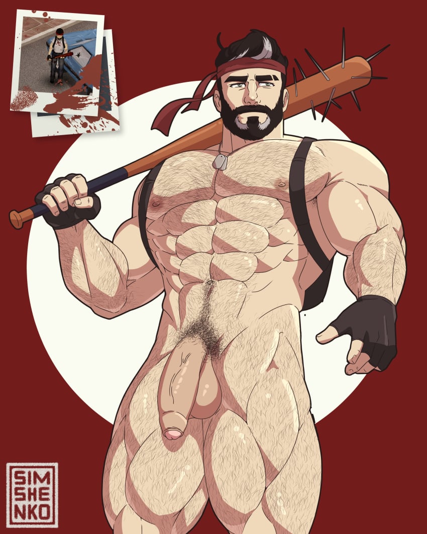 balls bara beard big_balls big_penis daddy hairy_chest male male_nipples male_only male_pubic_hair manly mature_male muscular_male nipples nude penis project_zomboid simshenko taogebear