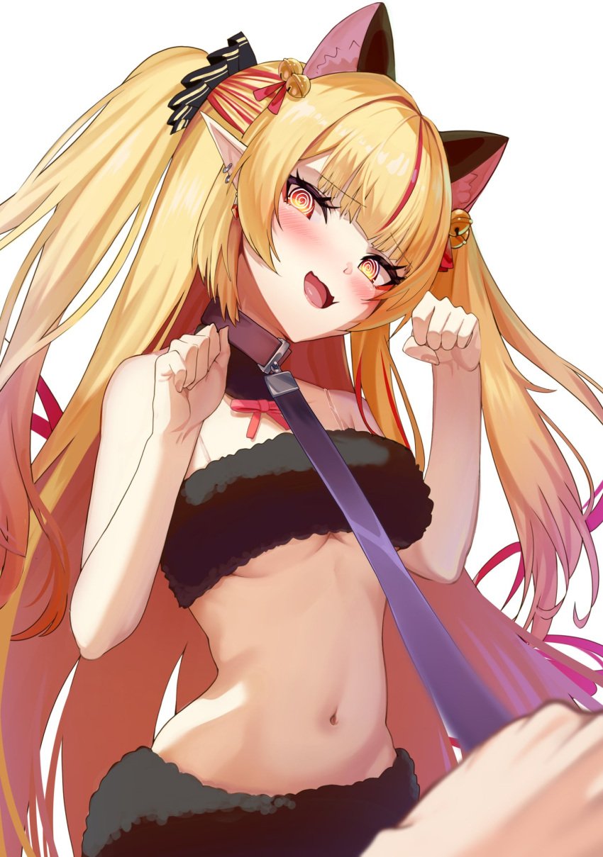 1girls 2024 2d 2d_(artwork) alternate_costume belly_button blonde_hair blush collar covered_breasts eternals_(idol_corp) female female_focus female_only high_resolution highres idol_corp idol_es latam_virtual_youtuber long_hair looking_at_viewer male male/female male_pov navel pigtails pointy_ears red_hair ruby_runeheart simple_background slim_girl solo solo_female solo_focus standing two_tone_hair virtual_youtuber vtuber vtuberfanart white_background yellow_body young younger_female