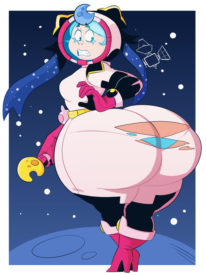 1girls alternate_version_available ass_bigger_than_head ass_cleavage backview big_ass brawl_stars bursting_butt butt_crack elpiromanias female female_only huge_ass hyper_ass janet_(brawl_stars) lunar_janet_(brawl_stars) ripped_clothing solo space thick_thighs thighs wide_hips