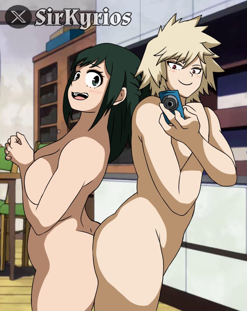 2girls 2milfs artist_name big_ass big_breasts blonde_hair blush boku_no_hero_academia female female_only green_eyes green_hair indoors inko_midoriya light-skinned_female long_hair looking_at_viewer mature_female milf milfs mitsuki_bakugou multiple_girls my_hero_academia nude red_eyes short_hair sirkyrios smile smiling smiling_at_viewer smooth_skin spiky_hair standing taking_picture thick_ass thick_thighs