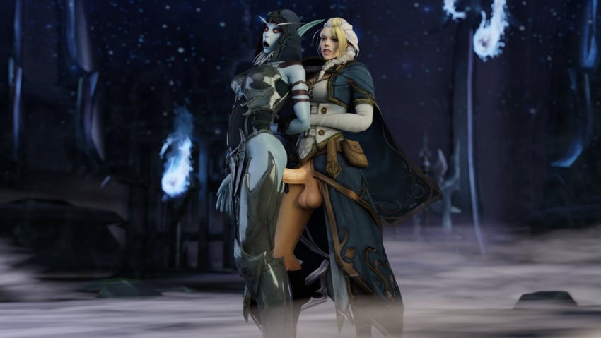 1futa 1girls 3d alliance_dominance athletic_female athletic_futanari balls big_penis bottomless elf erection female freysward futa_on_female futanari human human_penetrating jaina_proudmoore loincloth loincloth_aside mawsworn penetration penis sex sylvanas_windrunner the_maw_(warcraft) torghast_tower_of_the_damned warcraft world_of_warcraft wow