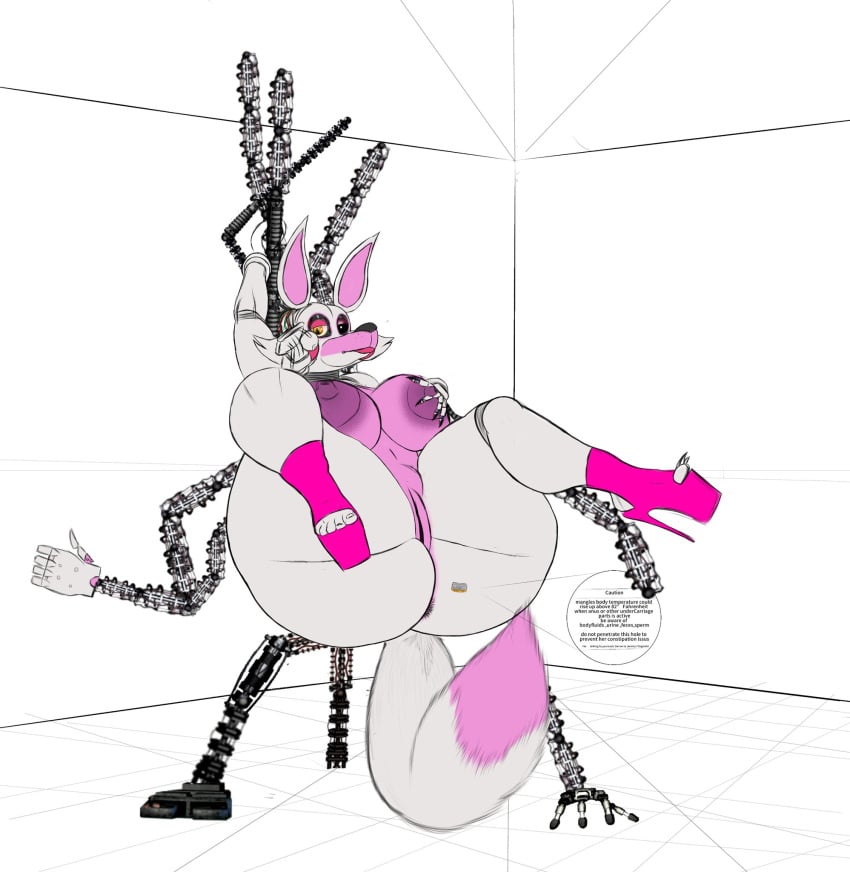 1girls amber_eyes big_ass big_thighs black_nose bottom_heavy female female_only five_nights_at_freddy's five_nights_at_freddy's_2 furry furry_only high_heels isazicfazbear mangle_(fnaf) missing_eye naked naked_female no_humans nude_female pink_fur pink_high_heels pussy scottgames snout solo solo_female solo_focus thick_thighs video_games white_fur