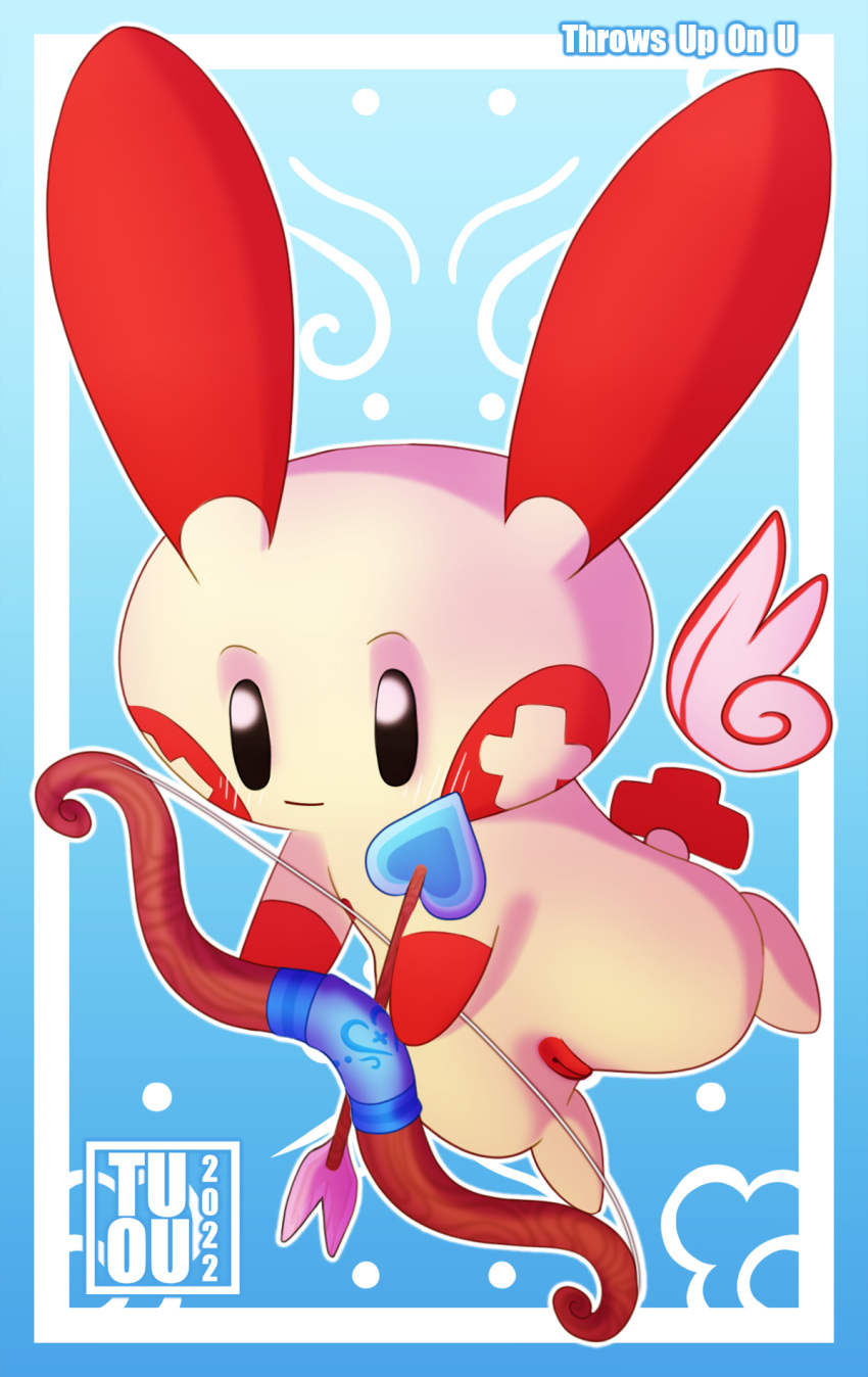 arrow bow cupid female feral genitals hi_res holidays nintendo plusle pokémon_(species) pokemon pokemon_(species) pussy shaded solo throws_up_on_u valentine's_day video_games