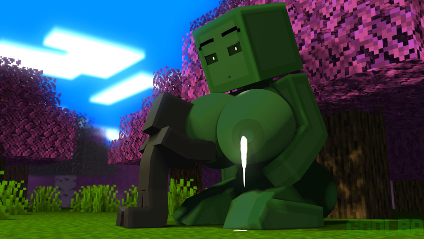 1boy 1girls 3d commission female forest giantess goolba goolbabe green_body green_eyes green_skin human humanoid lactation large_breasts looking_down male milk_squirt mine-imator minecraft nude_female outdoors public_nudity random_guy slime_girl sucking_nipples tagme