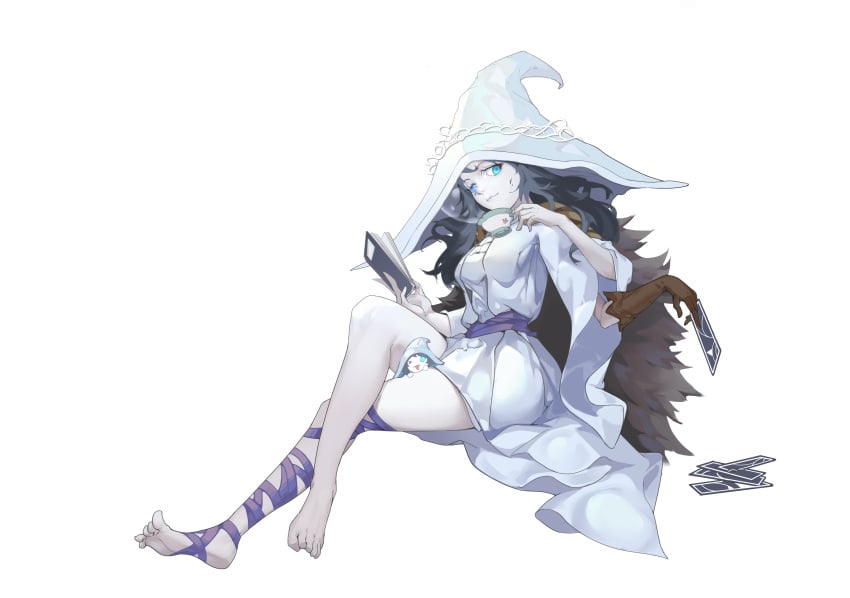 1girls 2022 2d breasts clothing cute elden_ring feet female female_only fromsoftware legs looking_at_viewer miniature_ranni ranni_the_witch shimizu_yukino short_dress solo thighs tight_clothing toes witch_hat