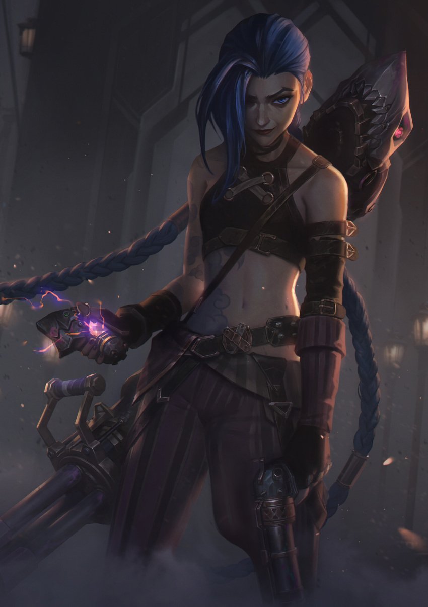 1futa arcane arcane_jinx big_penis bo_chen bulge clothed clothing detailed edit erection erection_under_clothes fully_clothed futa_only futanari hi_res human jinx_(league_of_legends) league_of_legends looking_at_viewer mountaineer_(artist) painting_(artwork) pants penis penis_shaped_bulge solo standing stomach weapon