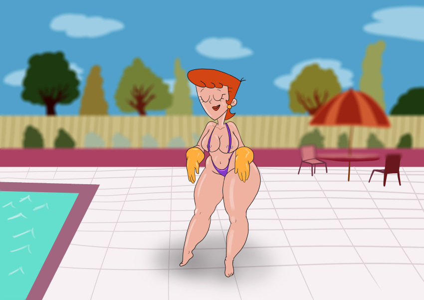 ass big_ass bikini cartoon_network dexter dexter's_laboratory dexter's_mom milf mother pool pool_party_series