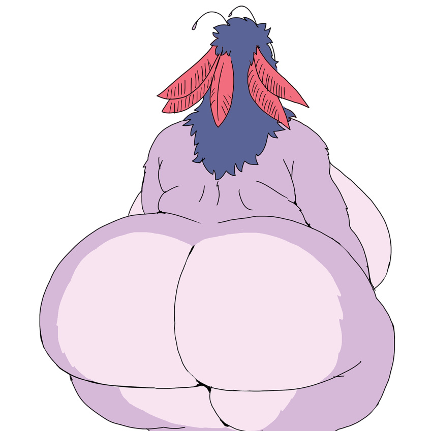 antennae_(anatomy) anthro arthropod ass back_boob bbw big_ass big_breasts big_butt blue_hair breasts butt curvy_figure dat_ass eyeless fat_ass female genitals hair hi_res huge_ass huge_breasts huge_butt insects monster nixi_(vdisco) obese obese_anthro obese_female overweight overweight_anthro overweight_female pubes rear_view simple_background solo standing thick_thighs vdisco voluptuous white_background wide_hips