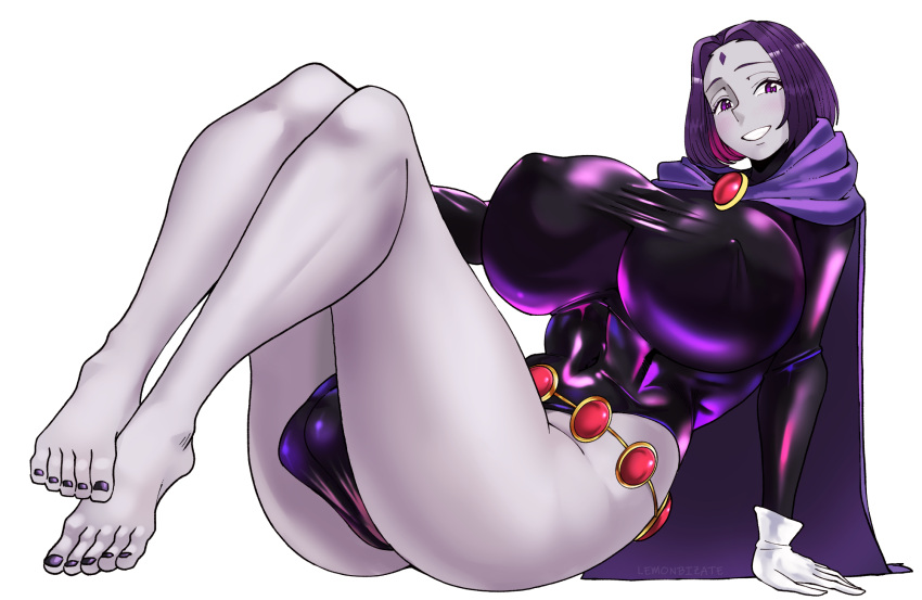 1futa ass balls barefoot big_breasts breasts cape clothed clothing dc dc_comics feet female forehead_jewel fully_clothed futa_only futanari huge_breasts humanoid latex legs lemonbizate_(artist) leotard long_legs penis penis_bulge penis_under_clothes purple_eyes purple_hair rachel_roth raven_(dc) sitting smile solo solo_futa superheroine teen_titans thick_thighs thighs