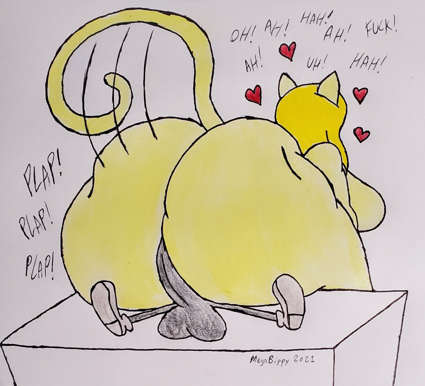 2021 anthro ass big_butt domestic_cat ed_(megabippy) felid feline felis female hi_res mammal megabippy oc original original_characters sally_furbomb sex straight tagme toon