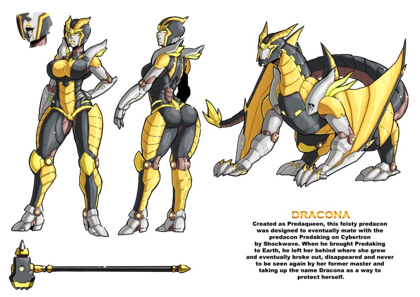 1girls alien alien_girl armor armour ass beastform big_ass big_breasts breasts character_name character_sheet cleavage cybertronian dracona_(transformers) dragon female female_focus female_only full_body grey_body gynoid hammer helmet highres hourglass_figure mad-project multicolored_body multiple_views oc original_character predacon robot robot/alternate_modes robot_girl robot_humanoid smirk sole_female solo thick thick_thighs tongue transformers transformers_prime yellow_eyes