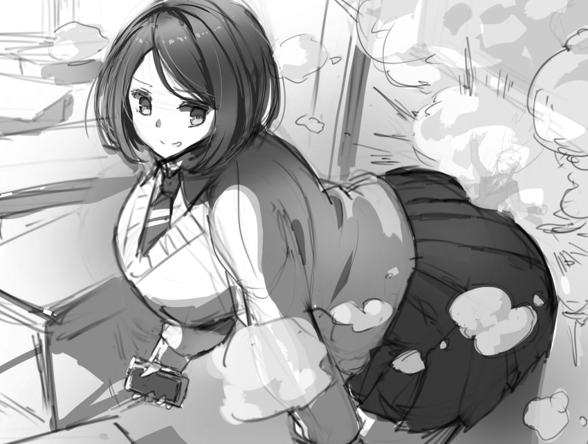 big_ass black_and_white butt_crush fart farting_in_face giantess kazo