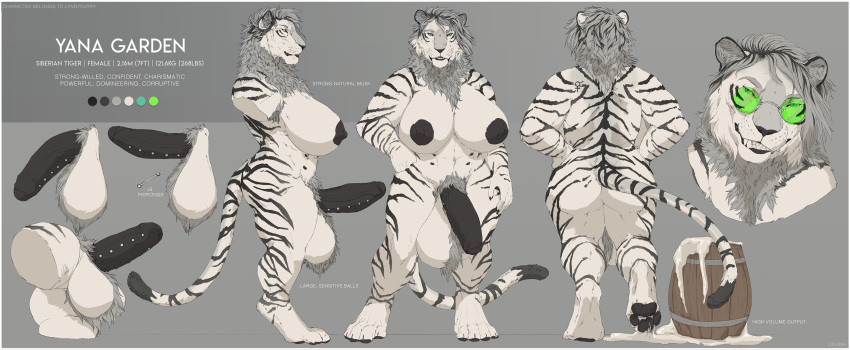 anthro futanari male_focus model_sheet oouna solo sunglasses