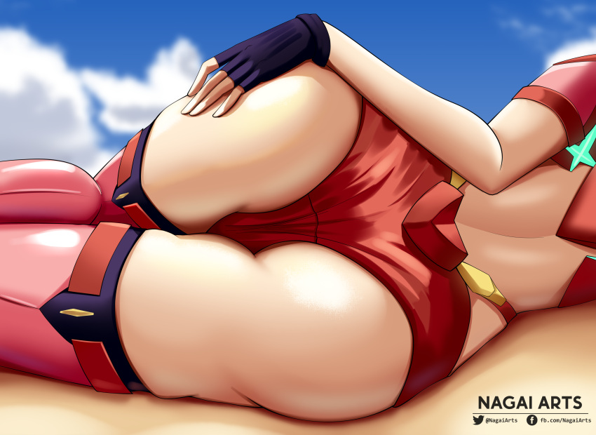 1girls ass ass_focus faceless_female female female_only nagai_arts nintendo pyra red_shorts short_shorts shorts solo tagme tight_clothing tight_shorts xenoblade_(series) xenoblade_chronicles_2