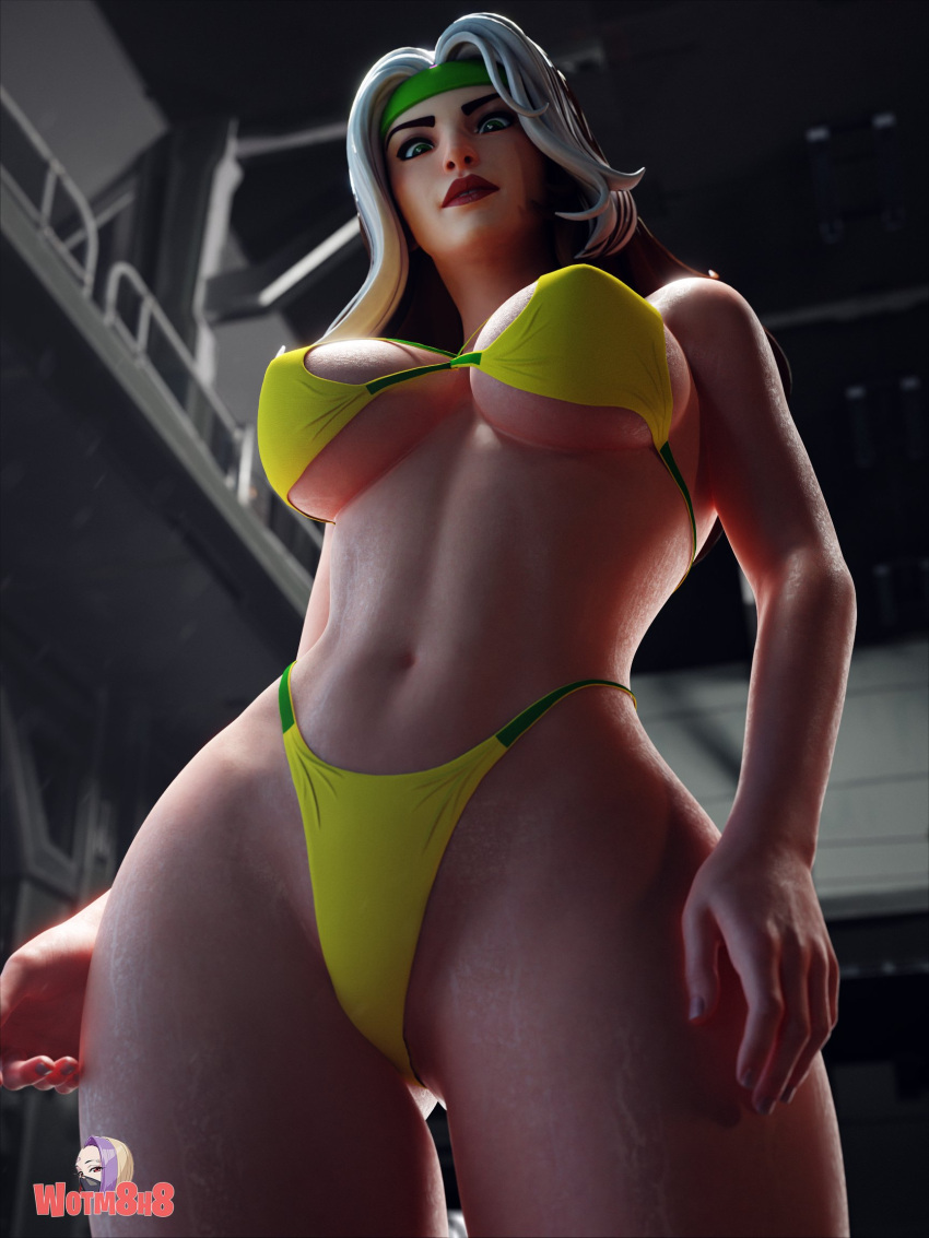 1girls 3d anna_marie big_breasts bikini female female_only fortnite marvel marvel_comics rogue_(fortnite) rogue_(x-men) solo swimsuit wotm8h8 x-men