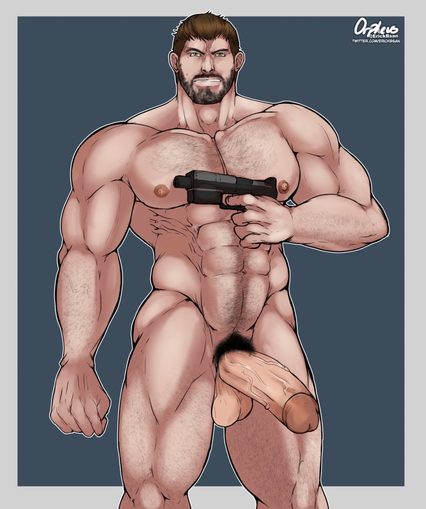 balls bara big_balls big_penis chris_redfield erickbsan gay hairy male male_only muscles muscular penis resident_evil resident_evil_8:_village solo solo_male