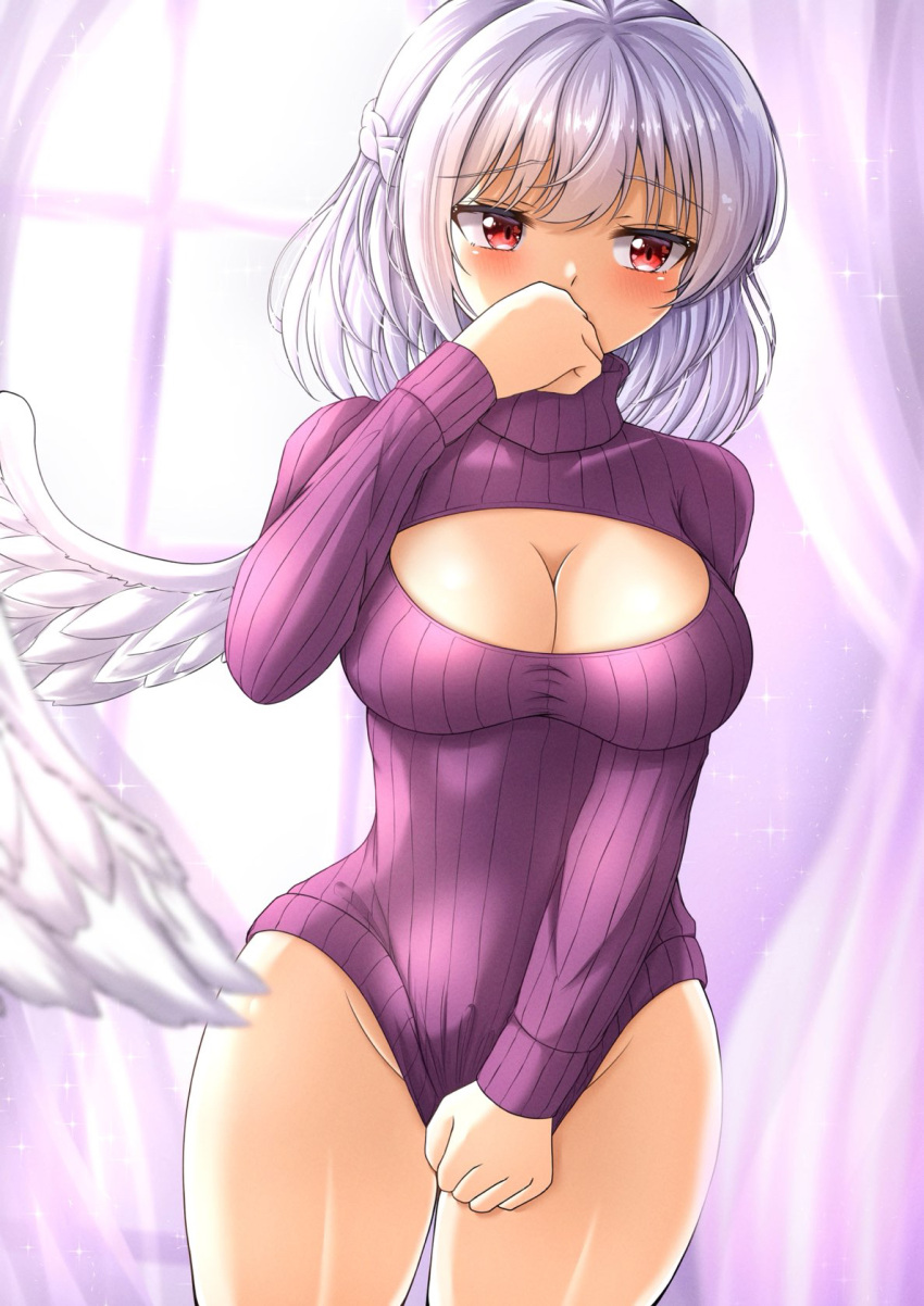 big_breasts female meme_attire open-chest_sweater reijing_etrn sagume_kishin tagme touhou