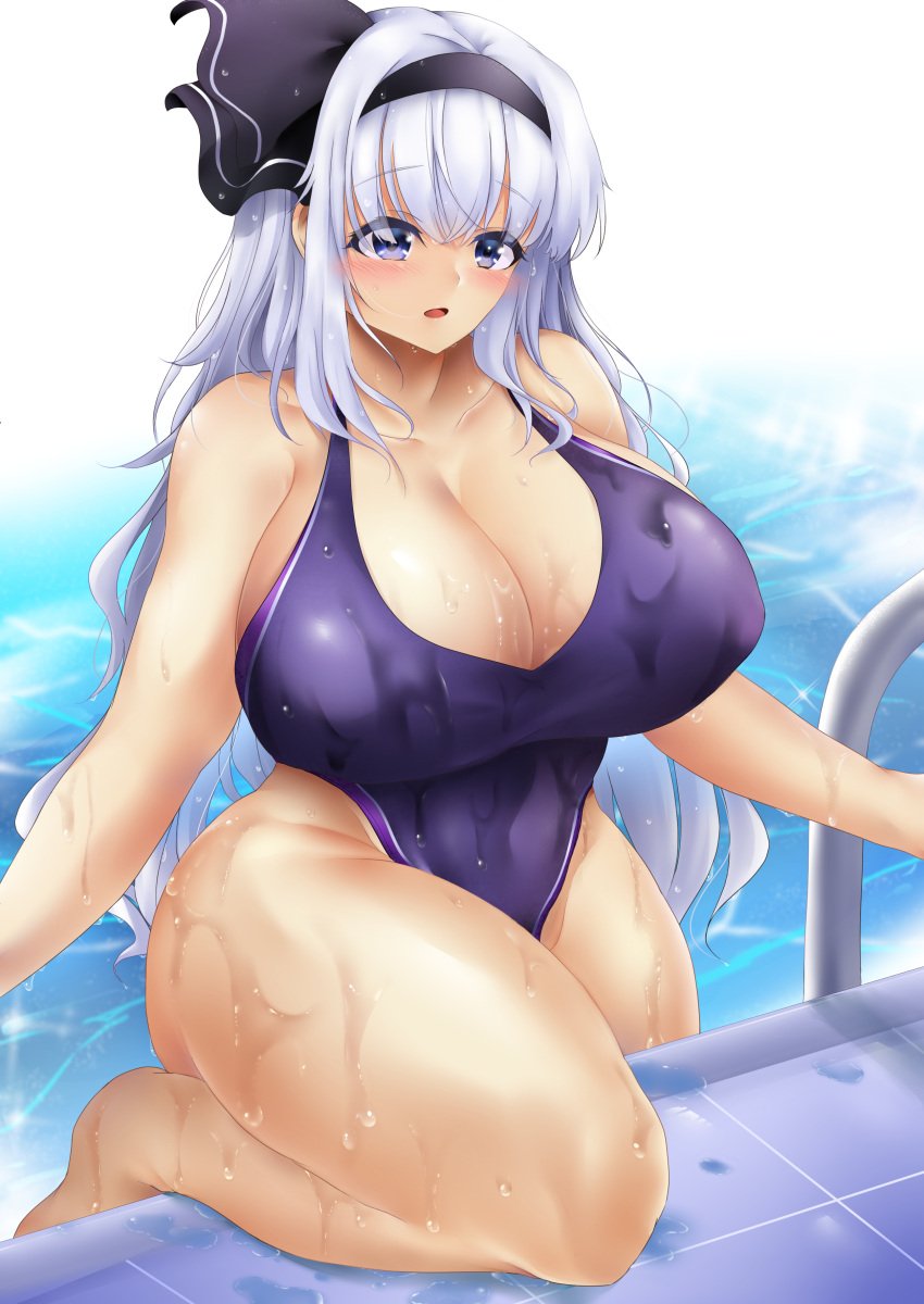 big_breasts female poke200 swimsuit tagme thunder_thighs touhou youmu_konpaku