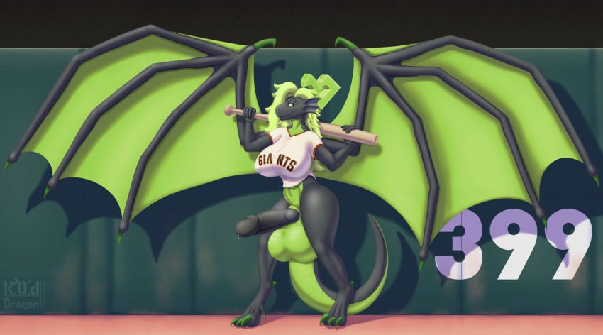 1futa absurd_res anthro athletic athletic_intersex balls baseball_(disambiguation) baseball_bat baseball_uniform bat_(object) big_balls big_breasts big_knot big_penis big_wings black_body black_penis bodily_fluids bottomless bottomless_futanari breasts claws clothed clothed/nude clothing colored_nails cum dragon fluffy fluffy_hair full-length_portrait futanari genital_fluids genitals green_balls green_body green_claws green_eyes green_hair green_horn green_nails green_scales green_wings gynomorph hair hi_res horn huge_balls huge_cock humanoid_genitalia humanoid_penis hybrid_genitalia hybrid_penis hyper hyper_balls hyper_genitalia hyper_penis intersex kaya_(knockedoutdragon) knockedoutdragon knot knotted_humanoid_penis leaking_cum looking_at_viewer membrane_(anatomy) membranous_wings mlb nails non-mammal_breasts nude partially_clothed penis portrait san_francisco_giants scales scalie solo sportswear standing thick_thighs uniform western_dragon wings