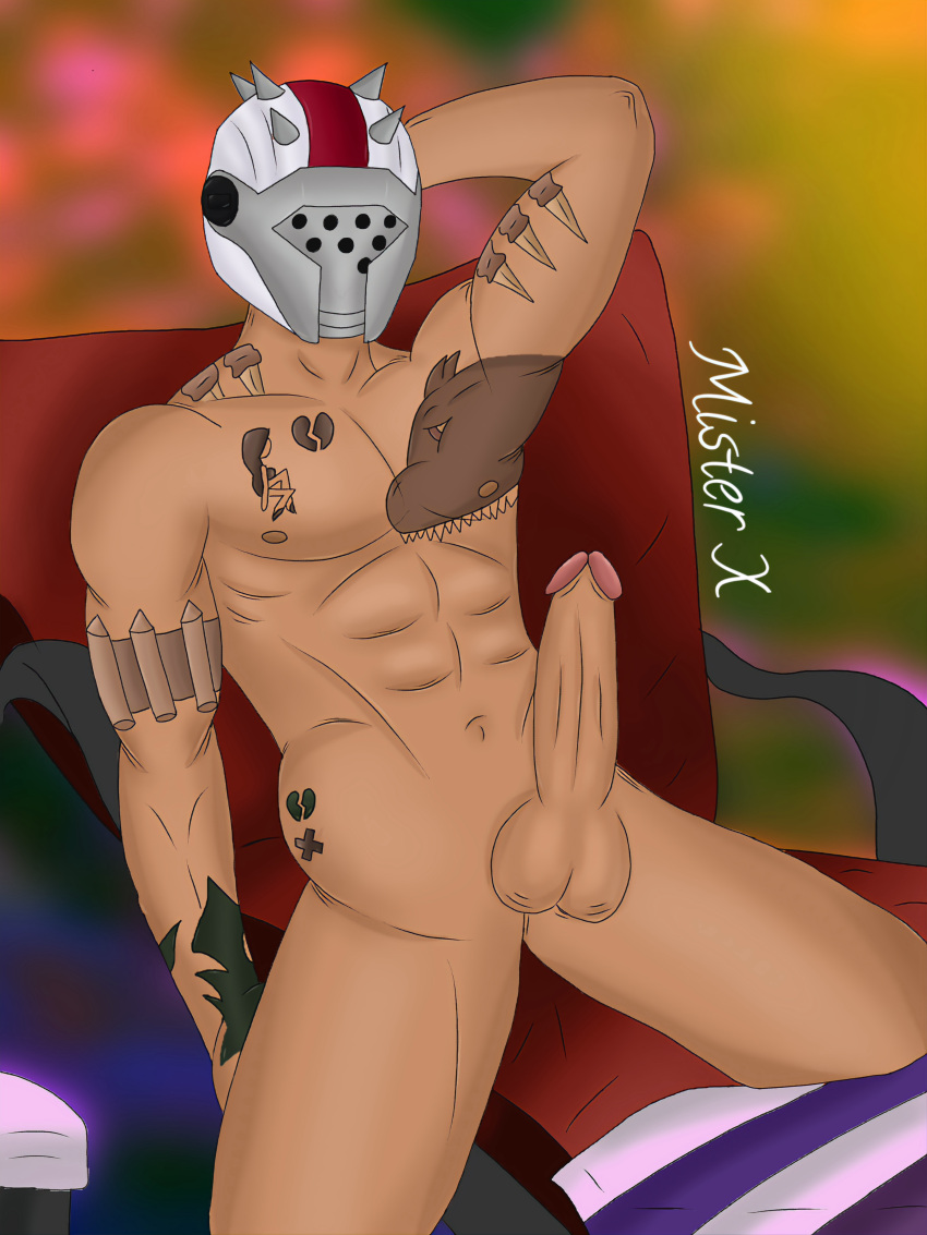 3d_(artwork) balls brown_body bulge epic_games fortnite male male_focus male_only mist3r_xx muscular penis scavenger solo solo_male tagme tattoo x-lord