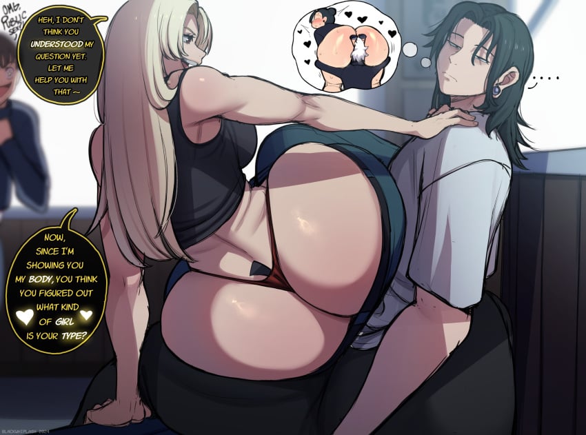 1femboy 1girls 2boys asian ass ass_cleavage big_ass big_butt bishonen black_hair blackwhiplash blonde_hair bored bubble_ass bubble_butt butt_crack bwl digital_media_(artwork) dumptruck_ass earrings exposed_ass face_in_ass facesitting fat_ass female female_focus femboy feminine feminine_male gay_with_woman girly huge_ass implied_yaoi japanese jujutsu_kaisen large_ass large_butt light-skinned_female light-skinned_male light_skin long_hair looking_annoyed male male/female male/male orientation_play poll_winner pretty_boy satoru_gojo seductive sitting sitting_on_lap sitting_on_person small_waist speech_bubble suguru_geto text thick thick_ass thick_boy thick_thighs thong v wide_hips yu_haibara yuki_tsukumo