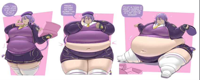 bbw belly_overhang big_belly big_female chubby chubby_female cookie fat fat_female fat_fetish fat_girl fat_woman fatty huge_belly in_denial large_female melty_blood morbidly_obese morbidly_obese_female obese obese_female overweight overweight_female plump pork_chop sion_eltnam_atlasia speech_bubble thick_thighs tsukihime tubby type-moon weight_gain