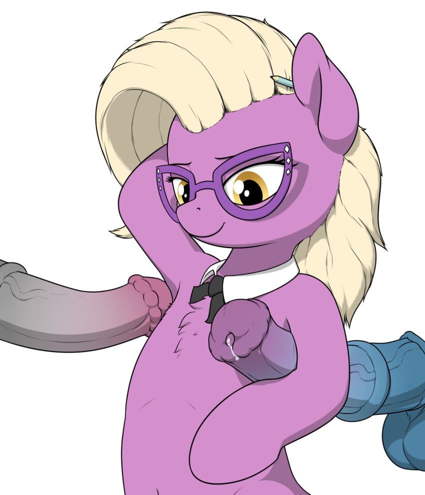 1girls 2017 2boys armpit_job armpit_sex asymmetrical_hair blonde_hair chest_tuft equine equine_penis flat_chest horsecock medial_ring my_little_pony original_character pitjob png precum_drip purple_fur veiny_penis yellow_eyes zippysqrl