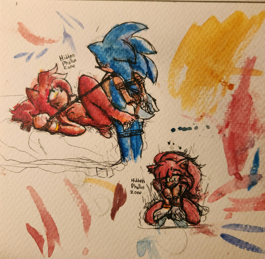 amy_rose bedroom_eyes bondage breasts collar female_on_top female_penetrated femdom furry heart hiddenphallice_(artist) hiddenphalluszone laying_down leash penetration restrained riding sex sonic_(series) sonic_the_hedgehog sonic_the_hedgehog_(series) standing straight traditional_media_(artwork) watercolor_(artwork)