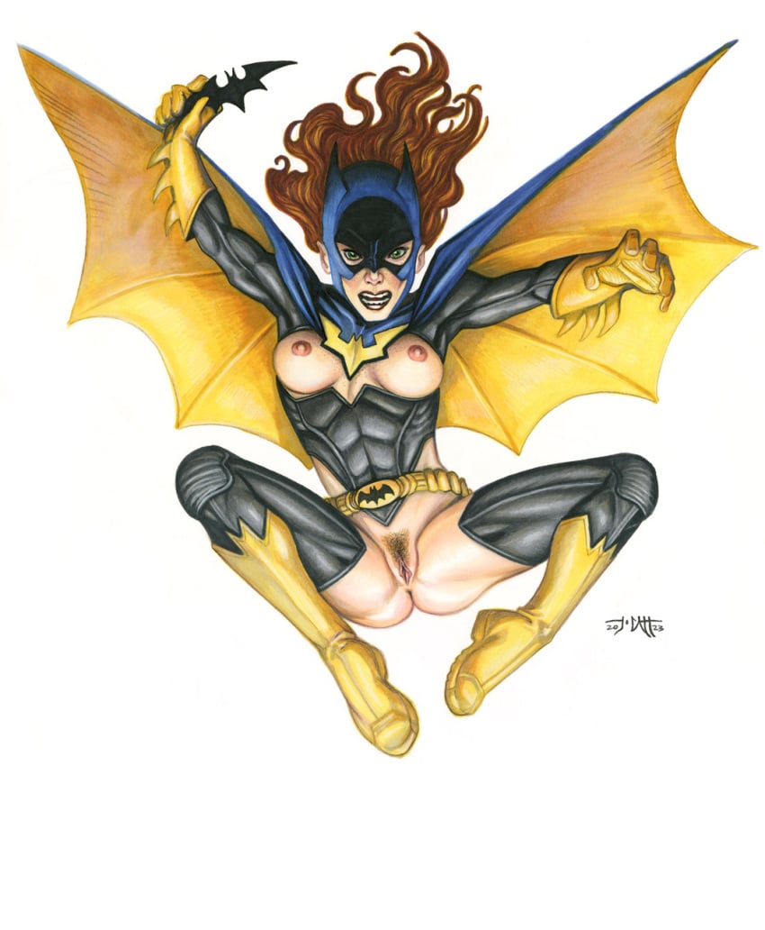 1girls 2023 adapted_costume assless_pants barbara_gordon bare_ass bare_breasts bat_ears batgirl batman_(series) belt boots bottomless bottomless_female breastless_clothes breastless_clothing breasts breasts_out cape cowl crotchless crotchless_clothes crotchless_clothing dc erotic_costume erotic_earth exposed_ass exposed_breasts exposed_nipples exposed_pussy exposed_torso female female_only functionally_nude functionally_nude_female gloves leggings mask microskirt naked navel nipples nude nude_female open_clothes open_mouth pubes pubic_hair red_hair red_pubic_hair revealing_clothes shameless slit solo tcatt teen teenage_girl teenager topless topless_female vulva