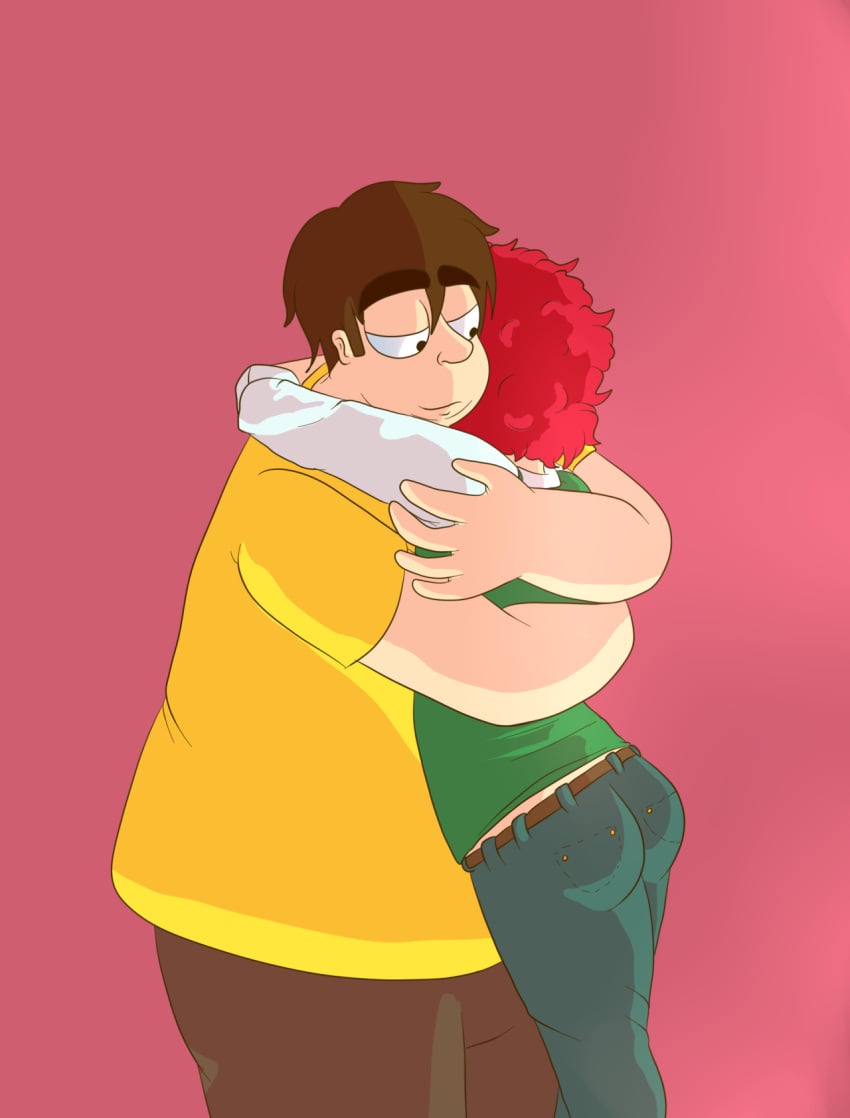 aged_up ass_visible_through_clothes eric_cartman gay happyhcartoons huge_butt hugging kyle_broflovski south_park