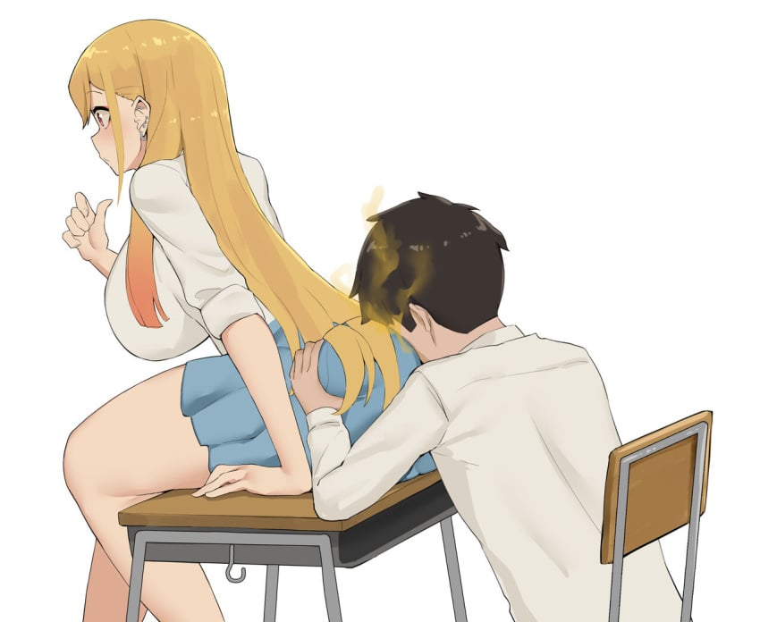 ass_in_dress ass_on_face asshole big_ass blonde_hair fart farting_in_face kitagawa_marin minggoo miniskirt school_desk sitting sniffing_ass sono_bisque_doll_wa_koi_wo_suru xx682567