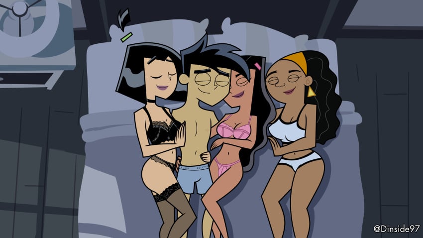 1boy 3girls alpha_male boxers bra danny_fenton danny_phantom deadinside97 female lingerie male male/female nickelodeon panties paulina_sanchez sam_manson sleeping straight underwear valerie_gray