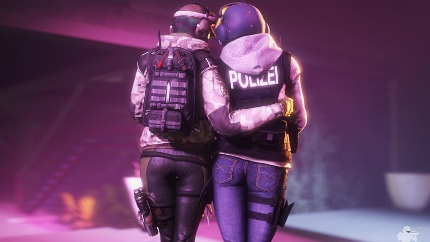 3d bravo44 bravo44_(artist) ela_(rainbow_six) iq_(rainbow_six) rainbow_six rainbow_six_siege rookie425 source_filmmaker