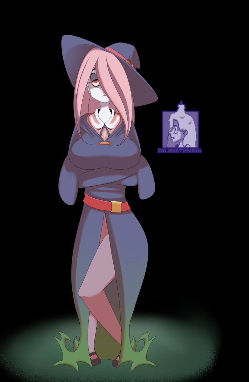 1girls big_balls big_breasts big_penis clothed clothing cum cumshot female female_only fully_clothed kindle_(zeltanari) little_witch_academia original_character self_upload solo sucy_manbavaran zeltanari