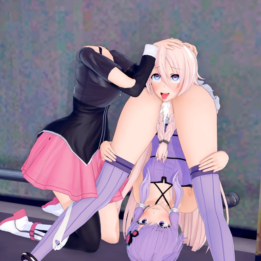 2girls 3d ahe_gao blush body_horror cevio cum cum_drip cum_dripping_out_of_pussy cum_in_pussy detached_head ejaculation highhijiki holding_head ia_(vocaloid) koikatsu koikatsu_(medium) monophallia nightmare_fuel penis penis_neck unusual_genitalia_placement unusual_penis_placement unusual_pussy_placement upside-down vaginal_penetration voiceroid weird what yuzuki_yukari