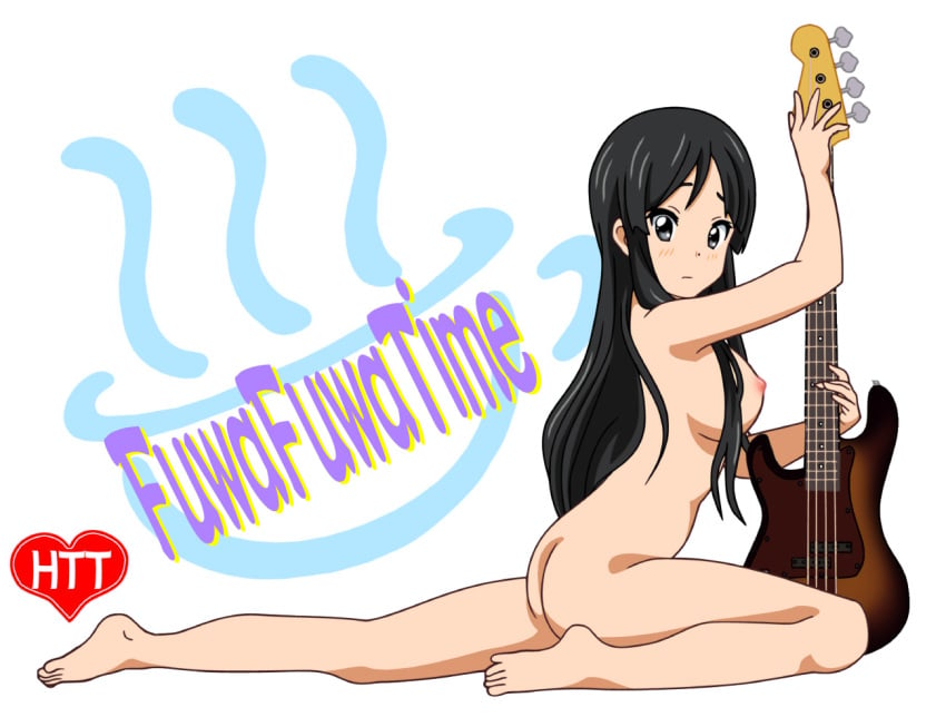 ass black_eyes black_hair breasts female female_only fuwafuwa_time guitar human human_only instrument k-on! legs long_hair mio_akiyama_(k-on!) nude posing rm solo