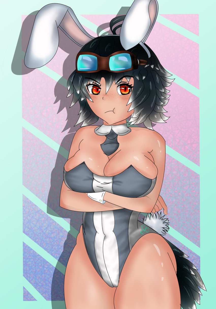 1girls big_ass big_breasts breasts brown_hair bunny_ears bunny_suit bunsuit covered_nipples feathers frosted_fricks gravure harpy harpy_vtuber huge_breasts light-skinned_female light_skin overflowing_breasts pigeon_harpy swim_suit thick_thighs underboob vinny_harpy vinny_the_pigeon_harpy virtual_youtuber vrchat wings