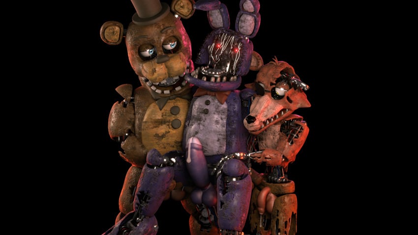 bonnie_(fnaf) dick five_nights_at_freddy's five_nights_at_freddy's_2 fnaf foxy_(fnaf) freddy_(fnaf) gay huge_balls huge_cock ingame_model penetration_from_behind penis precum precum_drip precum_on_penis richardbunbon tagme withered_bonnie withered_foxy withered_freddy